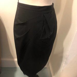 Tahari black pleated pencil skirt, size 2